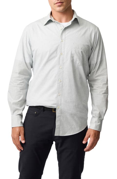 Mount Riley Sports Fit Microprint Cotton Button-Up Shirt