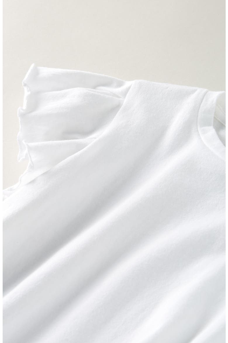 Kids' Flutter Sleeve Cotton T-Shirt, Alternate, color, WHITE