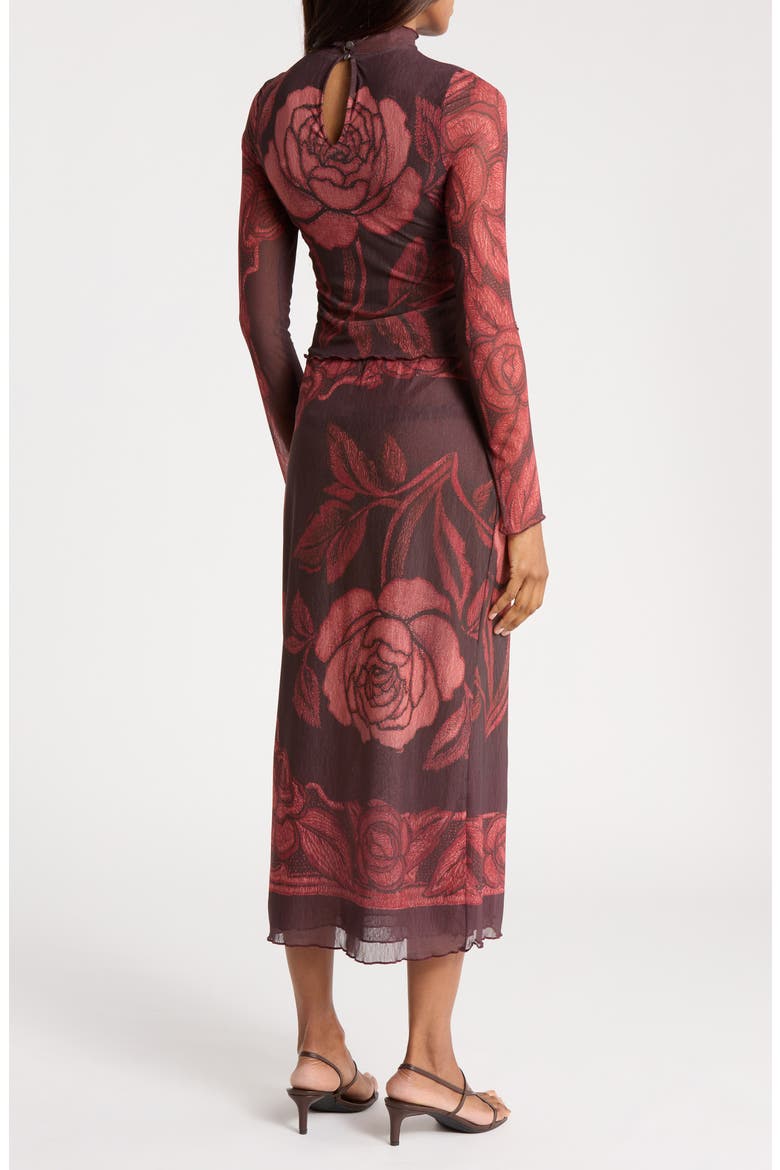 The Shadow Floral Mesh Two-Piece Set, Alternate, color, RED COMBO