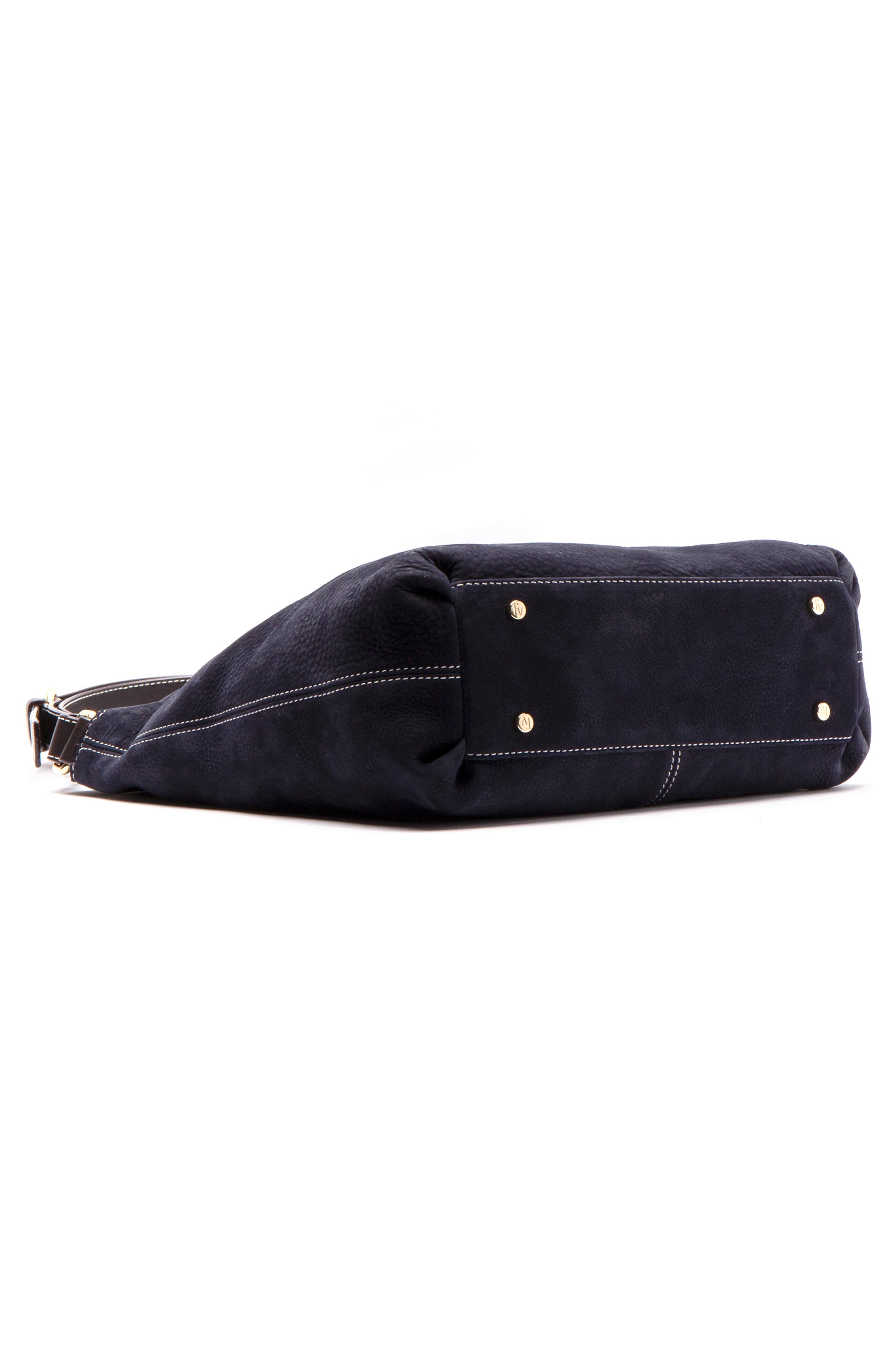 Leather Tote, Alternate, color, NAVY/ CHOCOLATE
