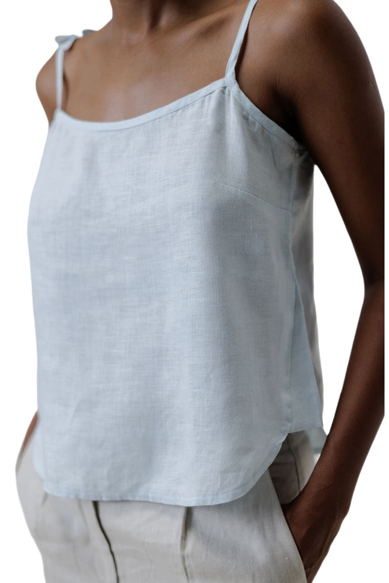 Tie-up Embroidered Camisole Top, Main, color, Light Blue