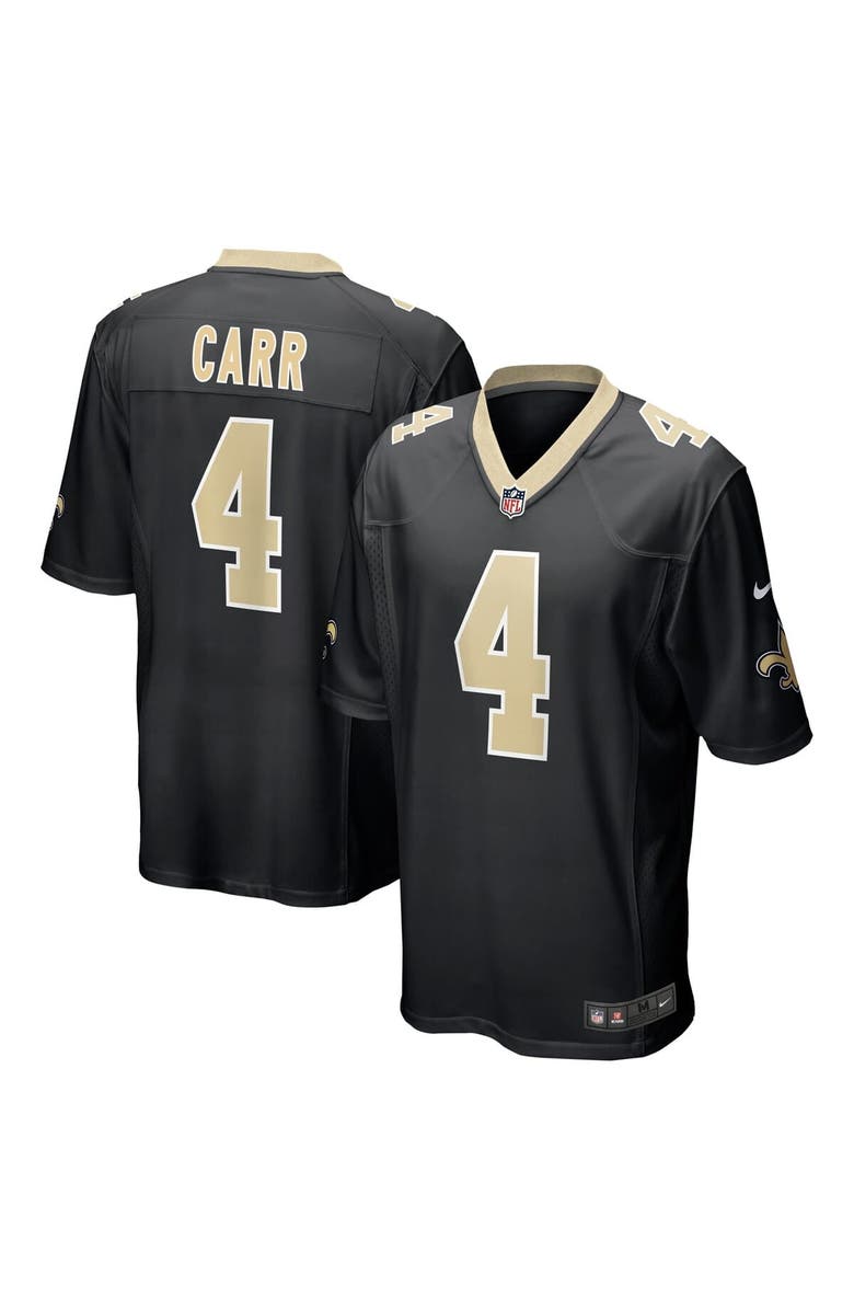 Nike Men's Nike Derek Carr Black New Orleans Saints Game Jersey, Main, color, 