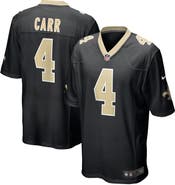 Nike Men's Nike Derek Carr Black New Orleans Saints Game Jersey