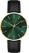 Alfred Sung Metropolitan Leather Strap Watch, 42mm