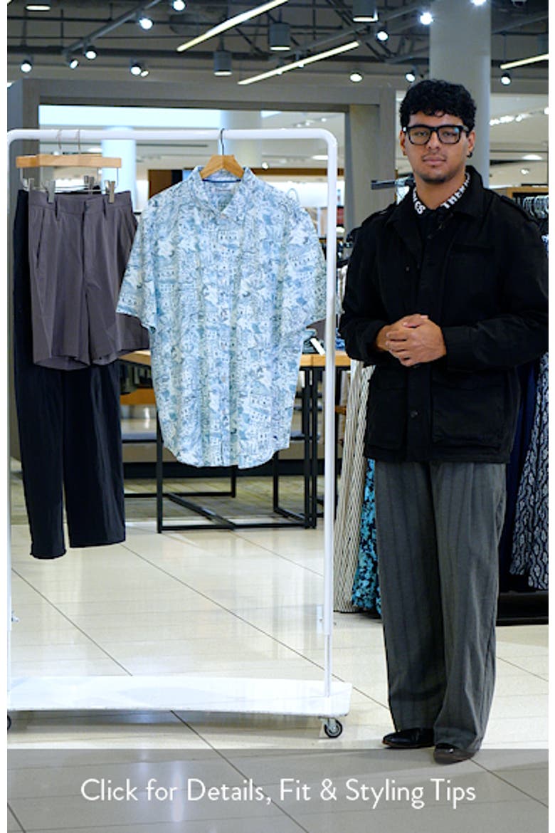 San Lucio Tides Villa Vista IslandZone® Knit Short Sleeve Cotton Blend Button-Up Shirt video