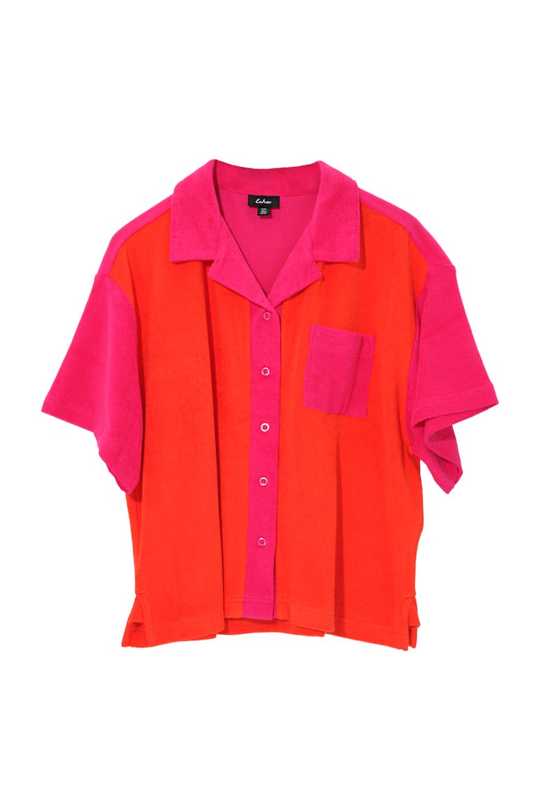 Terry Camp Shirt, Main, color, Red Clay