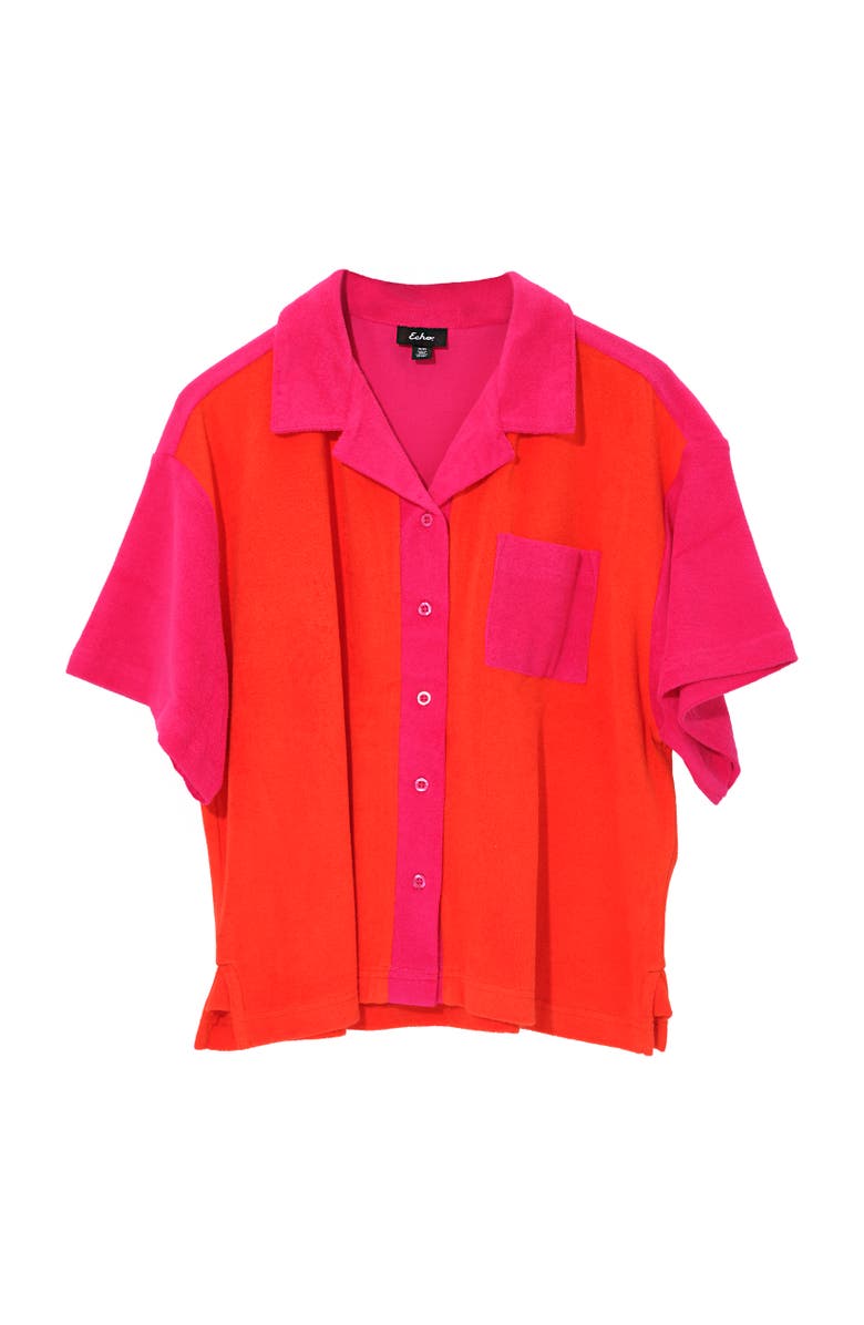 Echo Terry Camp Shirt, Main, color, Red Clay