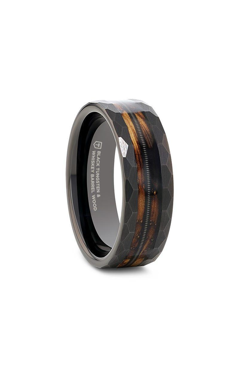 Riff Barrel Wood Tungsten Wedding Band