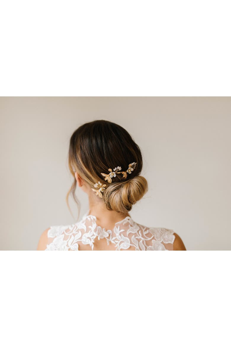 Cassia Bridal Pins, Alternate, color, Gold