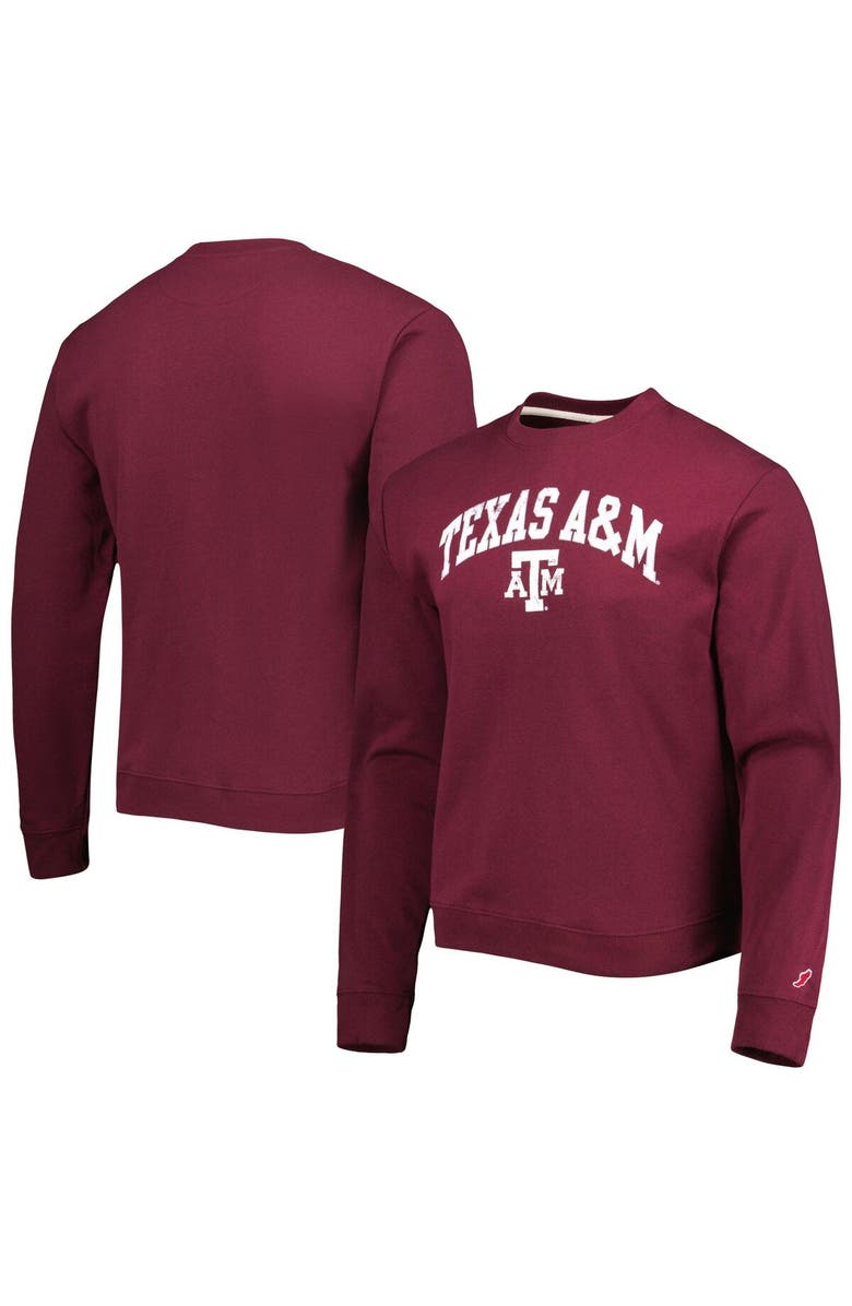 LEAGUE COLLEGIATE WEAR Men's League Collegiate Wear Maroon Texas A&M Aggies 1965 Arch Essential Lightweight Pullover Sweatshirt, Main, color, Maroon