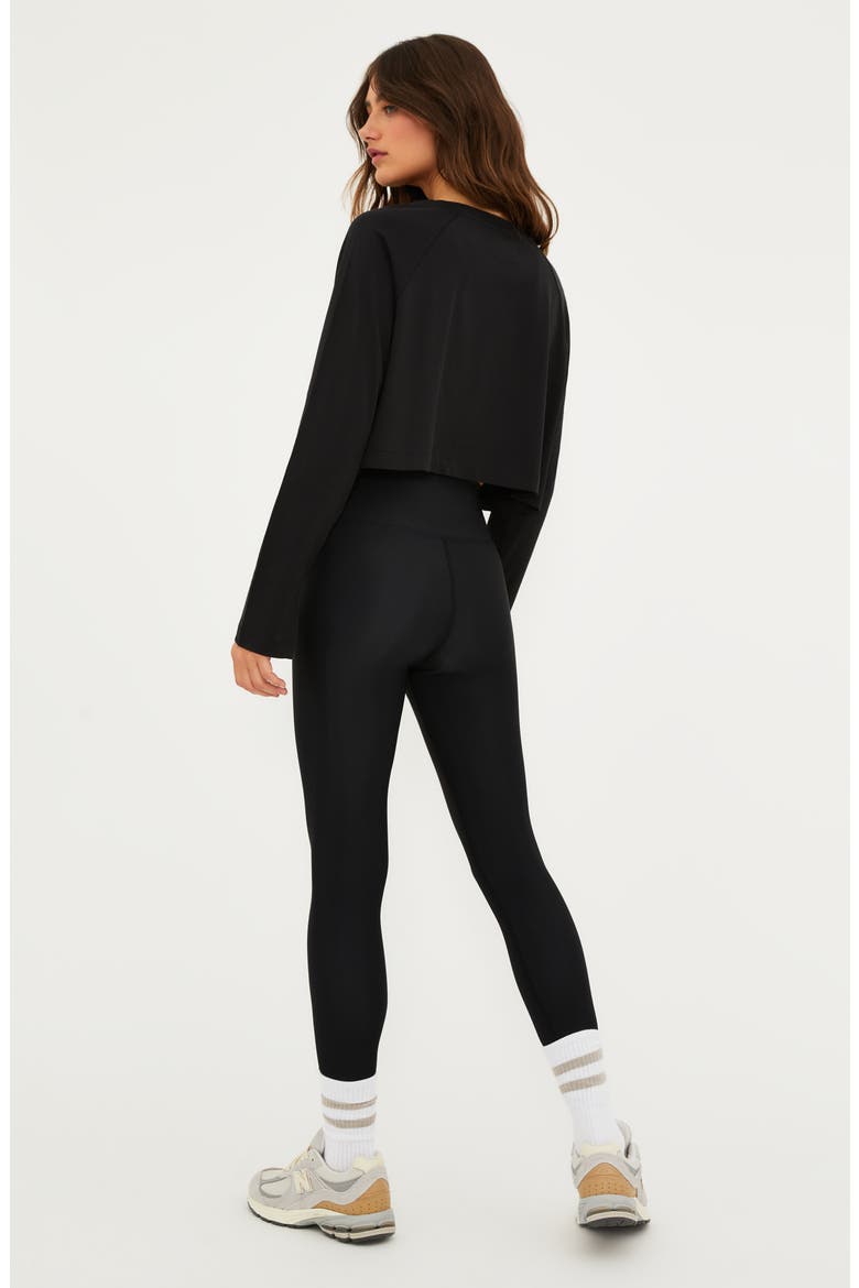 June Long Sleeve Crop Top, Alternate, color, BLACK