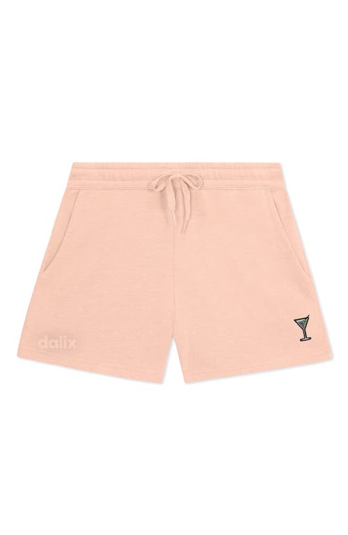 Dalix Womens Martini Midweight Washed Fleece Shorts In Pink