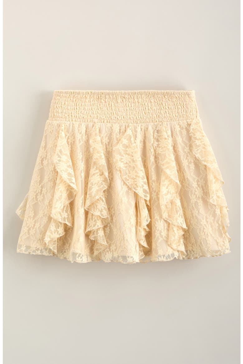 Kids' Tiered Lace Skort, Alternate, color, BEIGE ANGORA