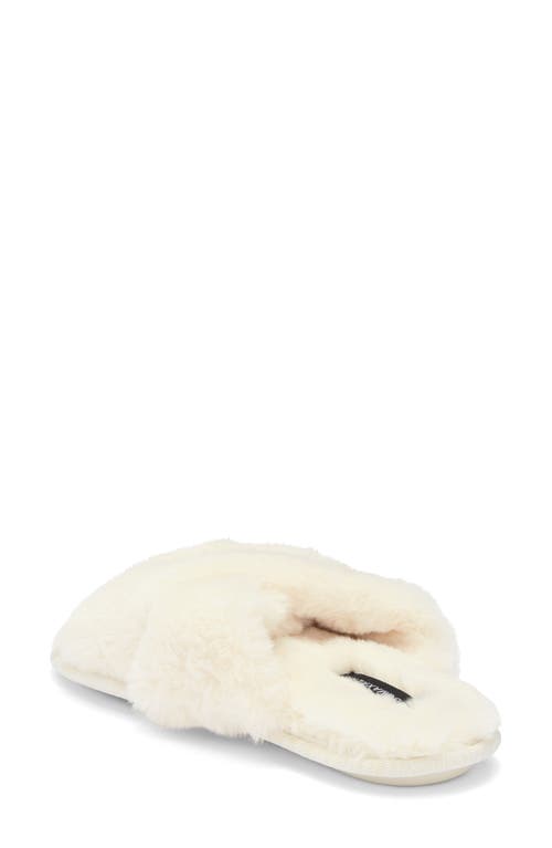 Bcbgmaxazria Faux Fur Slide Slipper In White