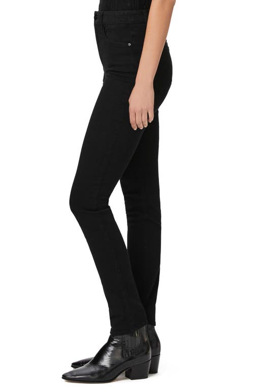Paige Cindy Twisted Seam Slit Pant In Black Velvet In Black