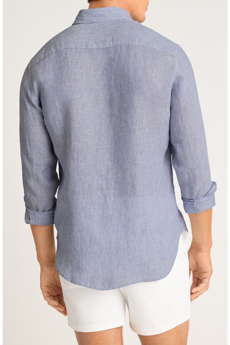 Everyday Slim Fit Striped Linen Shirt, Alternate, color, BLUE CHELSEA STRIPE