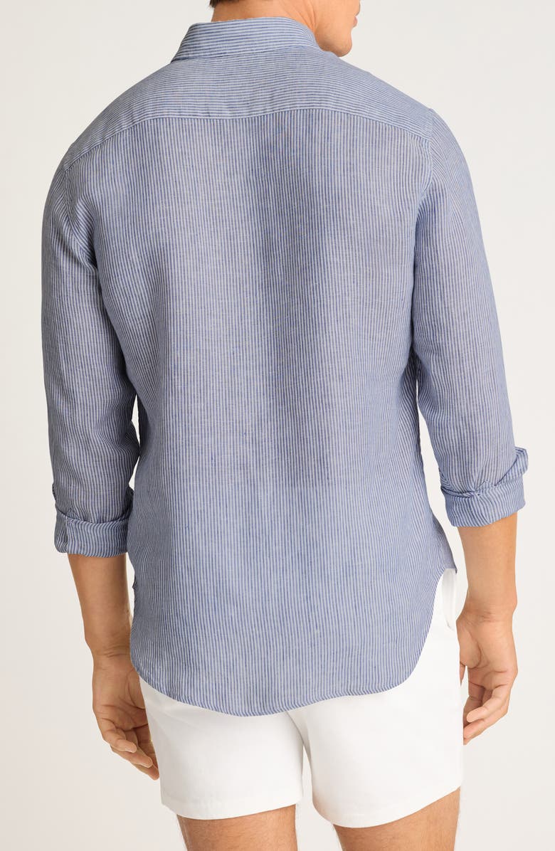 Bonobos Everyday Slim Fit Striped Linen Shirt, Alternate, color, Blue Chelsea Stripe