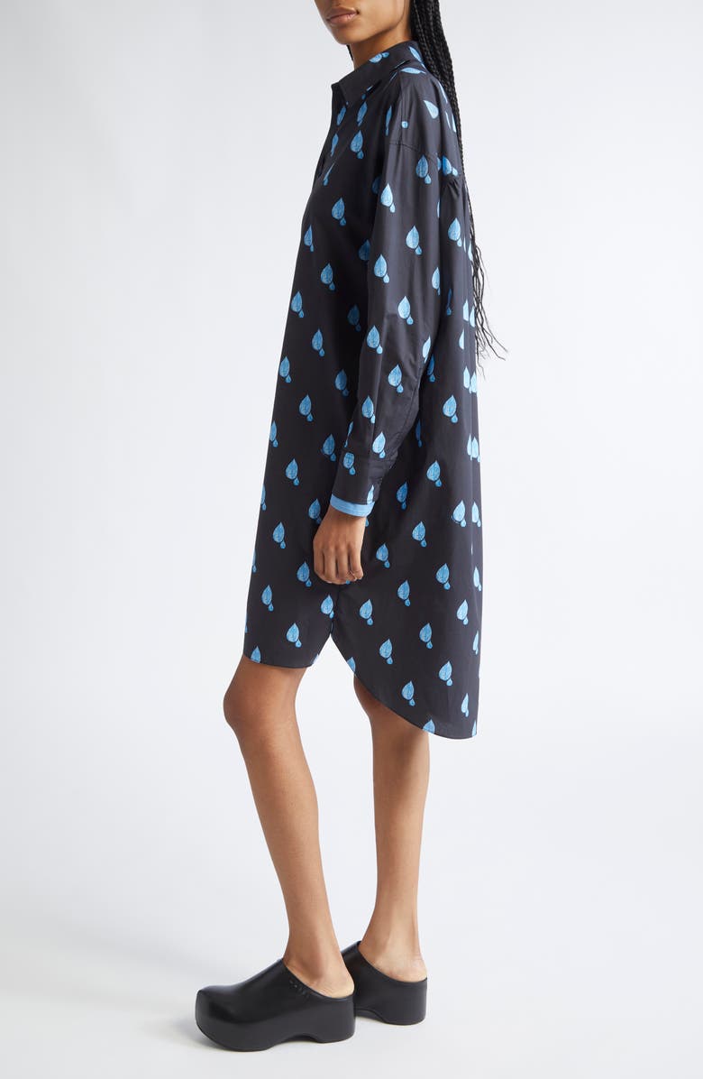 Marni Raindrop Print Long Sleeve Shirtdress, Alternate, color, Drn99 Black