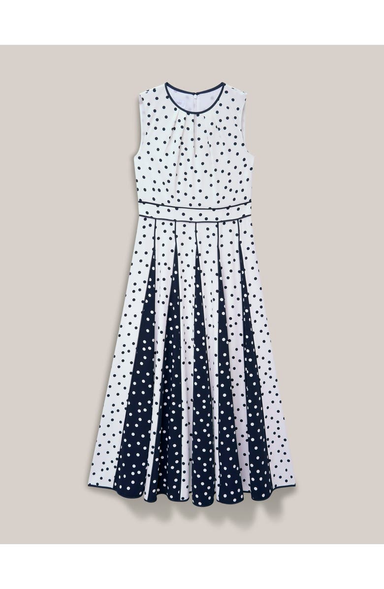 HOBBS LONDON Angelica Pleated Fit-Flare Midi Dress, Alternate, color, Ivory Midnight