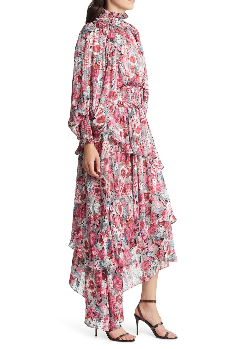 Astrid Floral Long Sleeve Midi Dress, Alternate, color, DORIAN PRINT