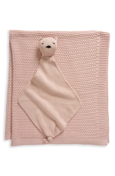 Bunny Organic Cotton Baby Blanket & Bear Lovey Set