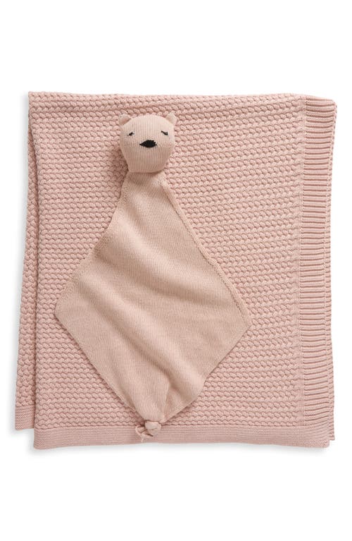 Pink Lemonade Bunny Organic Cotton Baby Blanket & Bear Lovey Set in Cameo Pink  product
