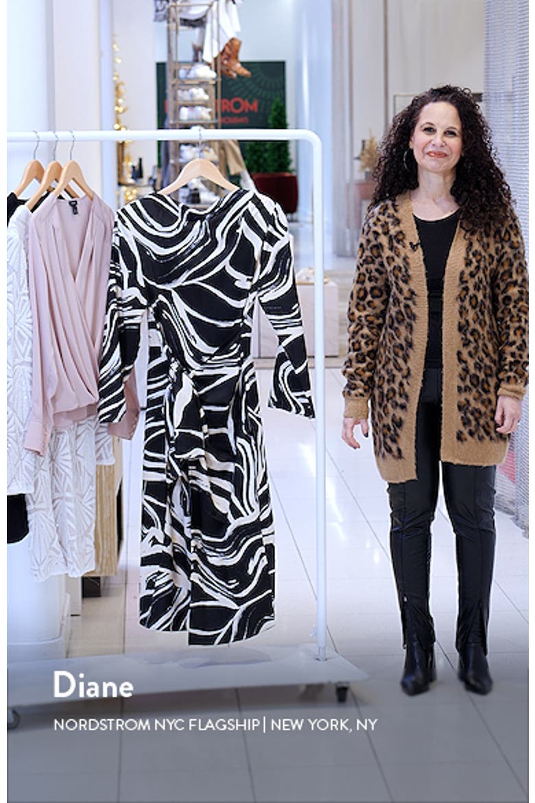 Tie Waist High Neck Long Sleeve Midi Dress video