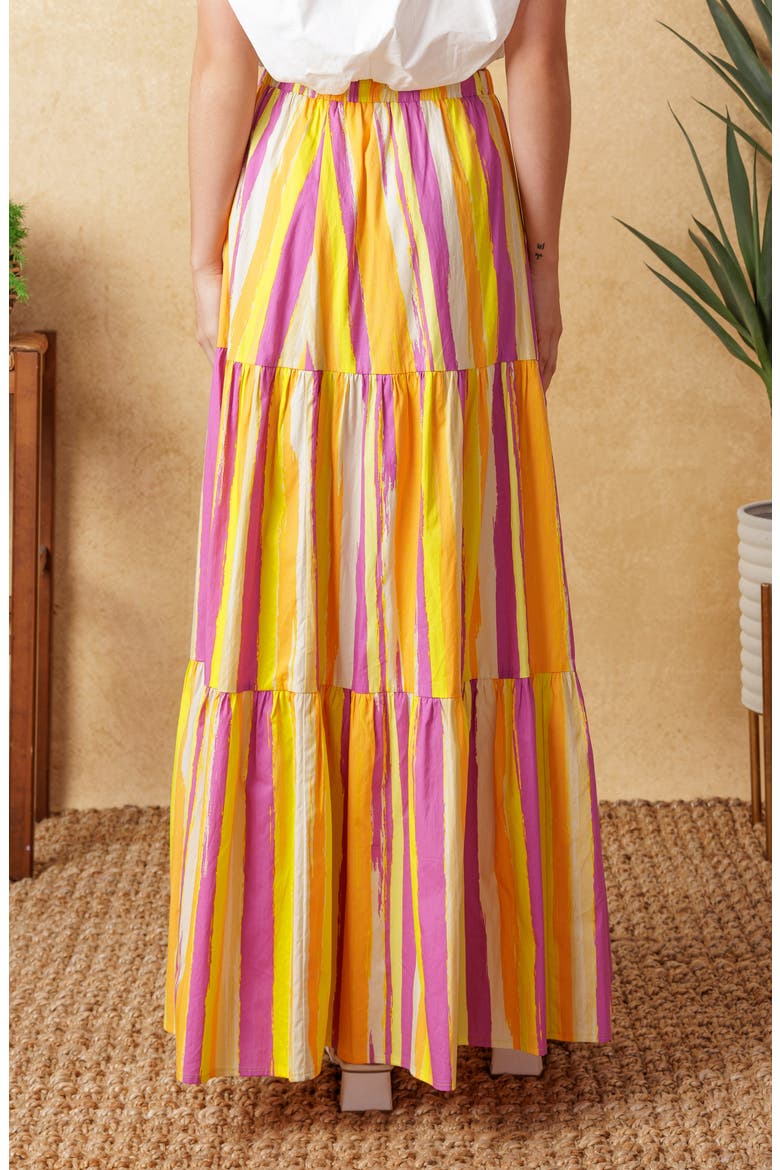 Poplin Maxi Skirt, Alternate, color, MAGENTA ORANGE