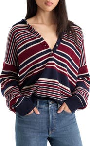 Good American The Oversized Rugby Sweater