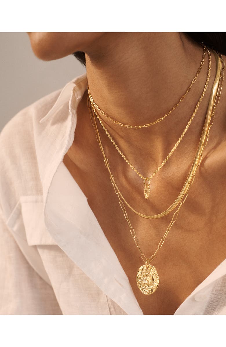 Monica Vinader Siren Coin Pendant, Alternate, color, Yellow Gold