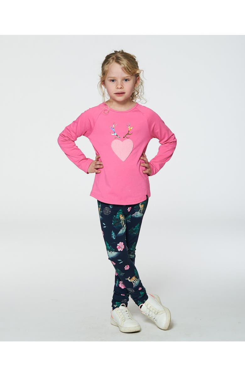 Deux par Deux Girl's Raglan Sleeve T-Shirt With Print Candy Pink, Alternate, color, 