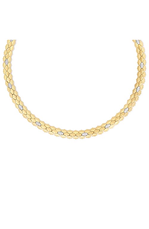 Roberto Coin Cobra Diamond Collar Necklace In Yellow