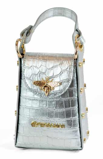 Persaman New York Anette Croc-Embossed Leather Crossbody Bag