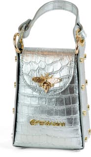 Persaman New York Anette Croc-Embossed Leather Crossbody Bag
