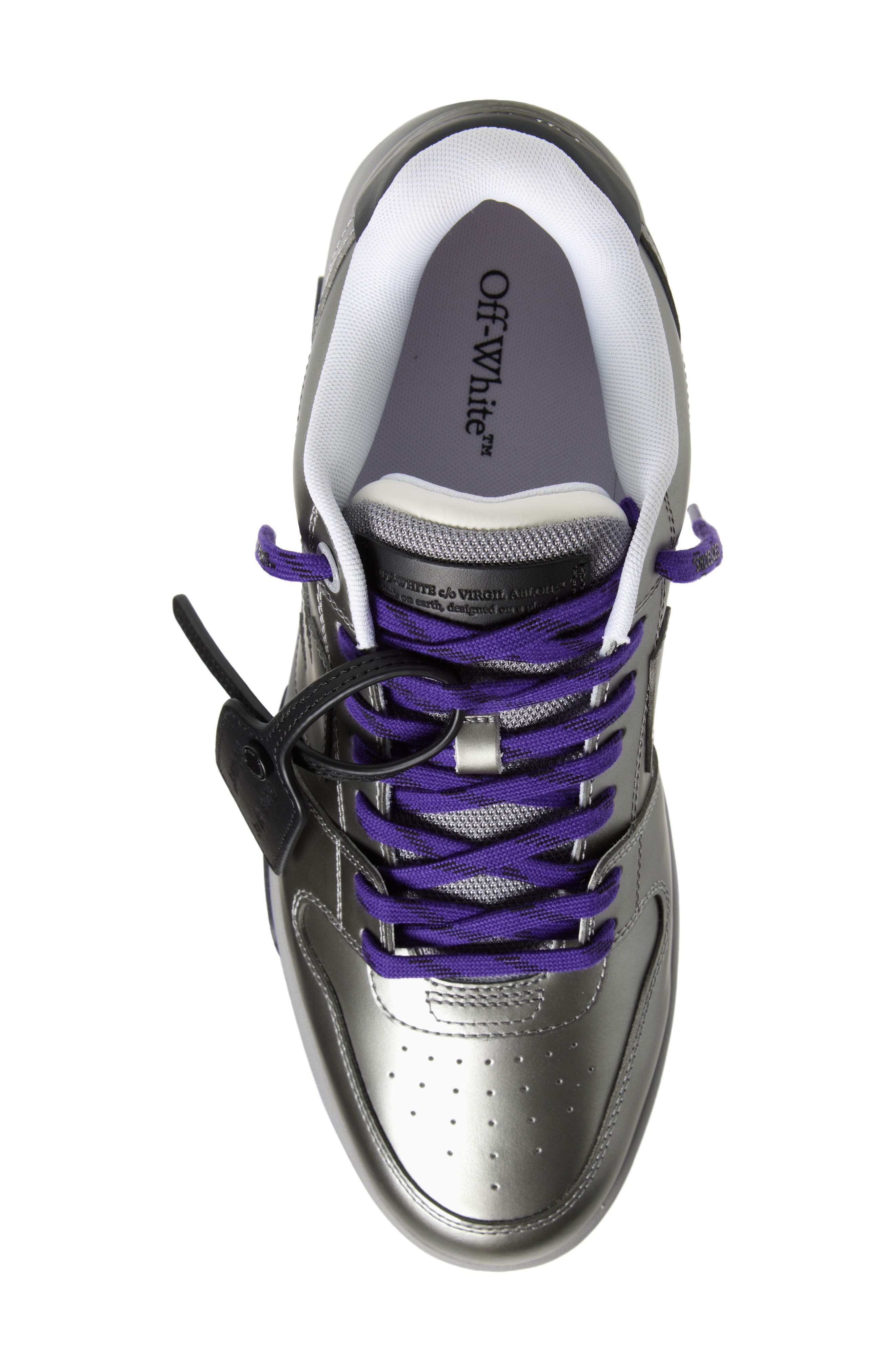 Off-White Out of Office Metallic Low Top Sneaker, Alternate, color, Medium Grey - Purple