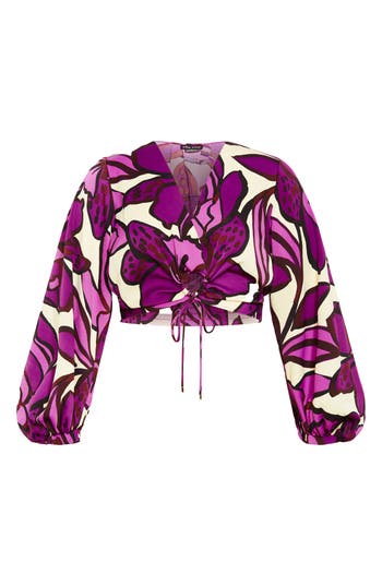 City Chic Fiesta Party Top In Purple