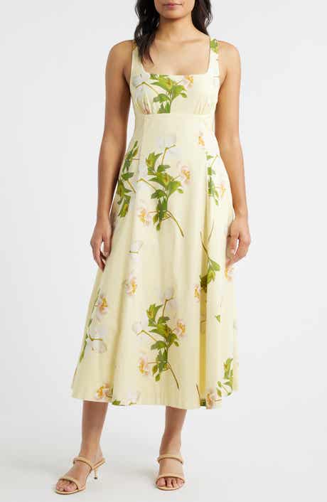 Julia Jordan Floral Square Neck Cotton Dress