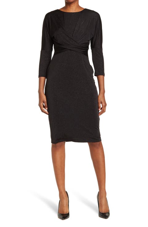 Dolman Sleeve Glitter Dress