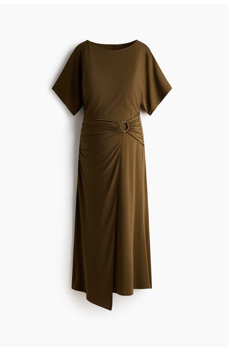 H&M Mama Wrap-detail Dress, Alternate, color, Khaki Green