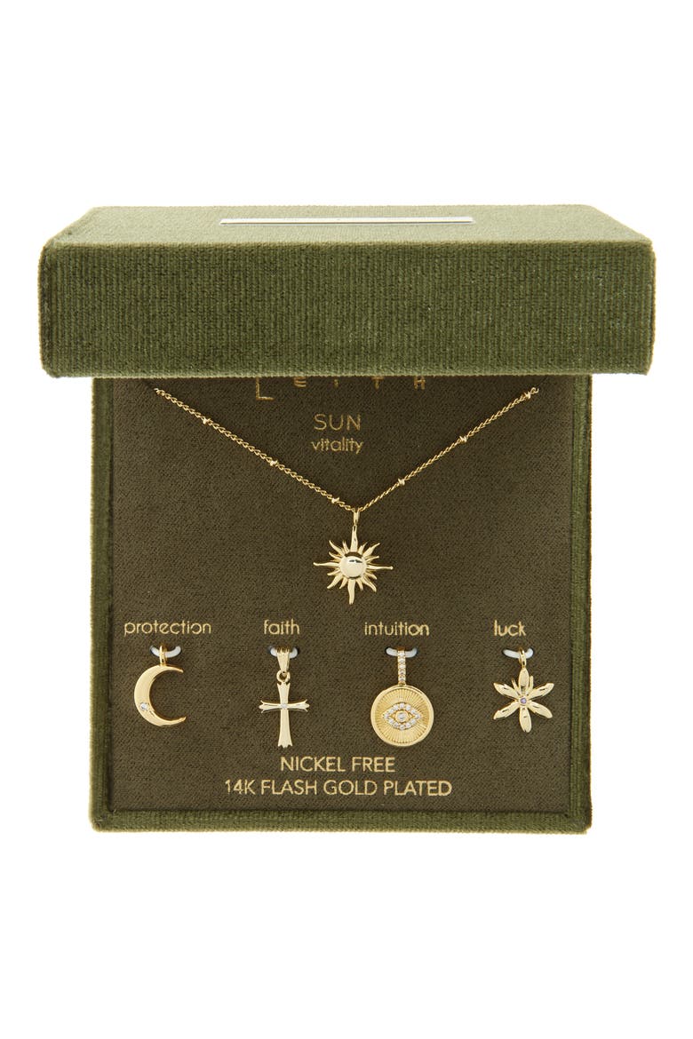 Make Your Own CZ Celestial Charm Necklace, Main, color, CLEAR- BLACK- GOLD