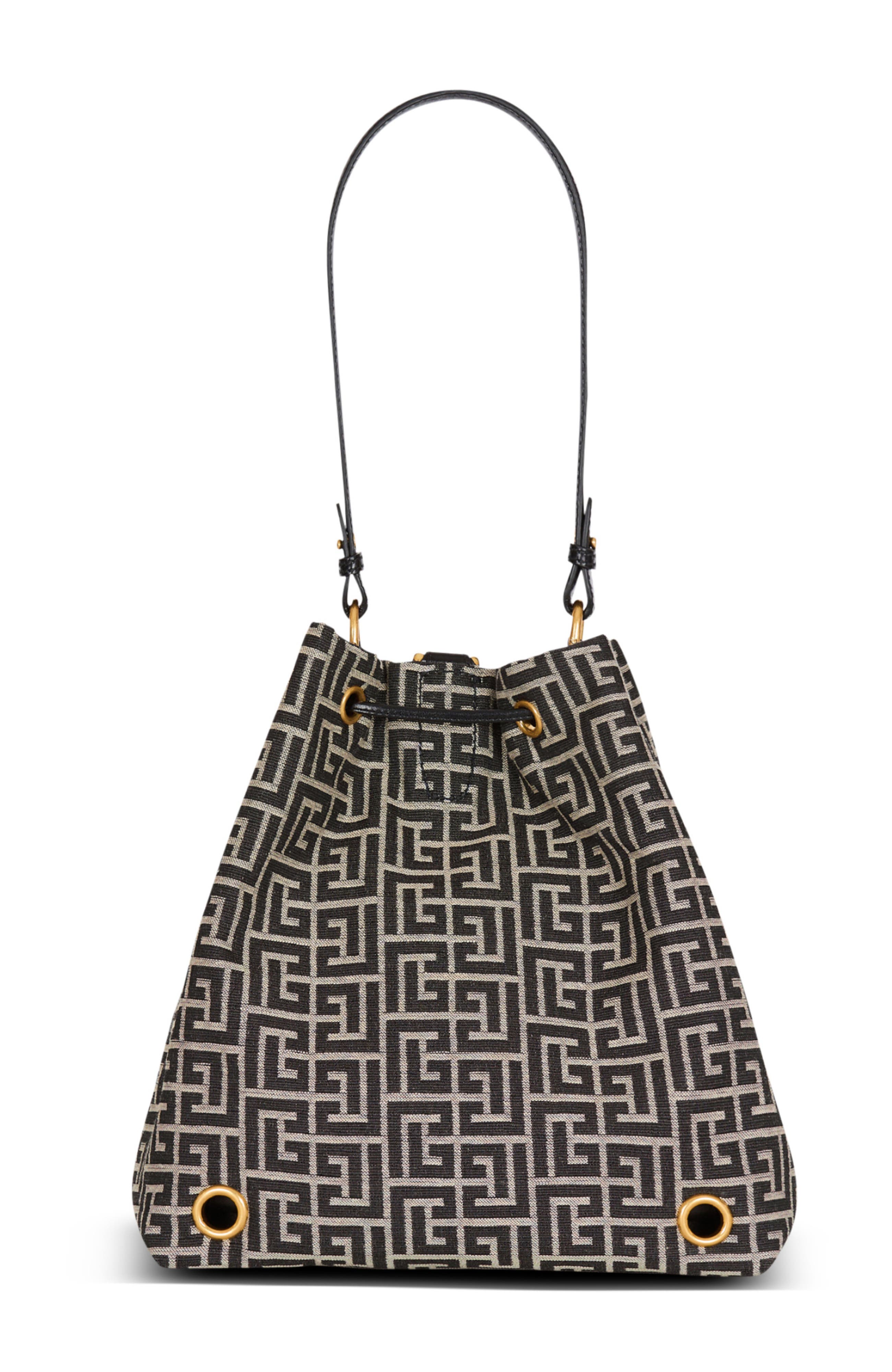 Balmain Pulse monogram jacquard backpack, Alternate, color, Black