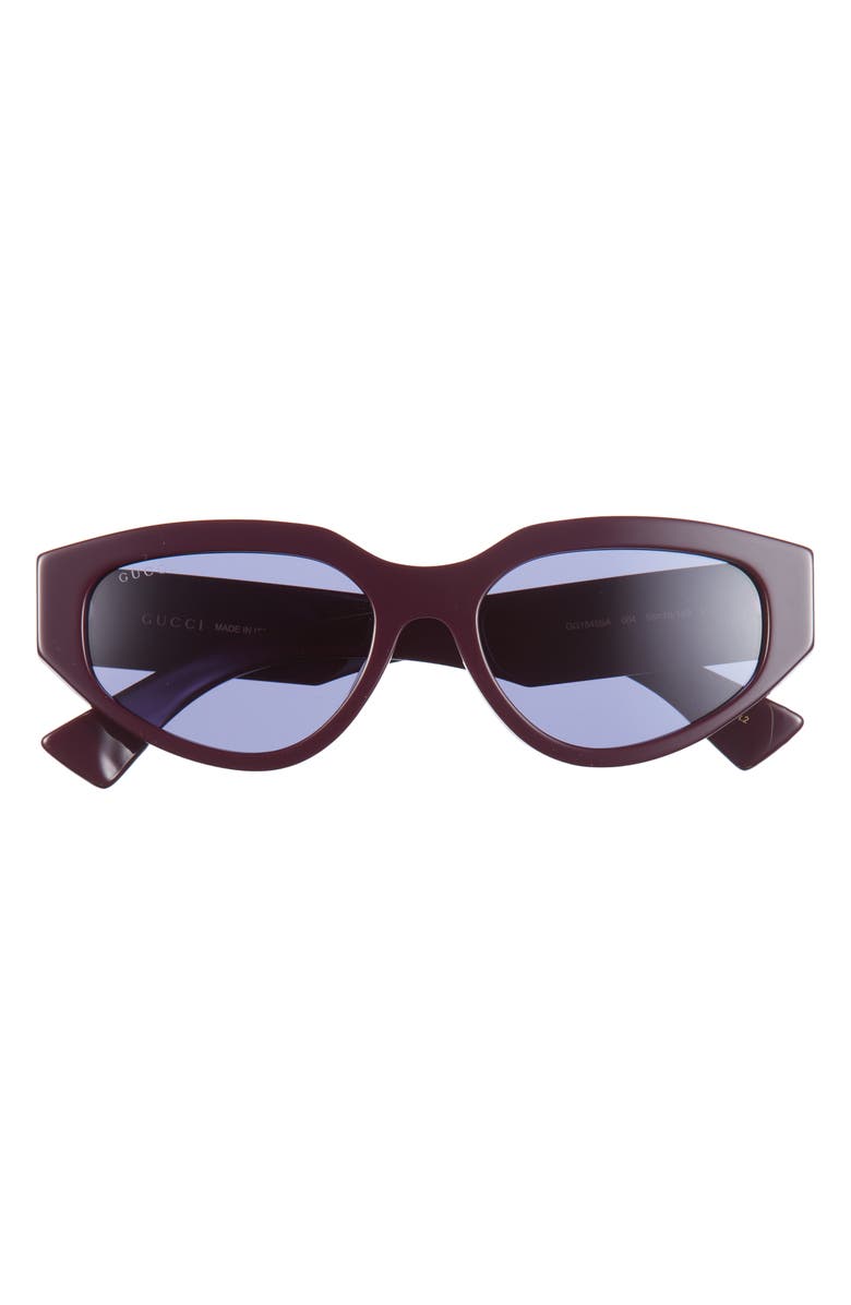 Gucci 55mm Oval Sunglasses, Main, color, Violet