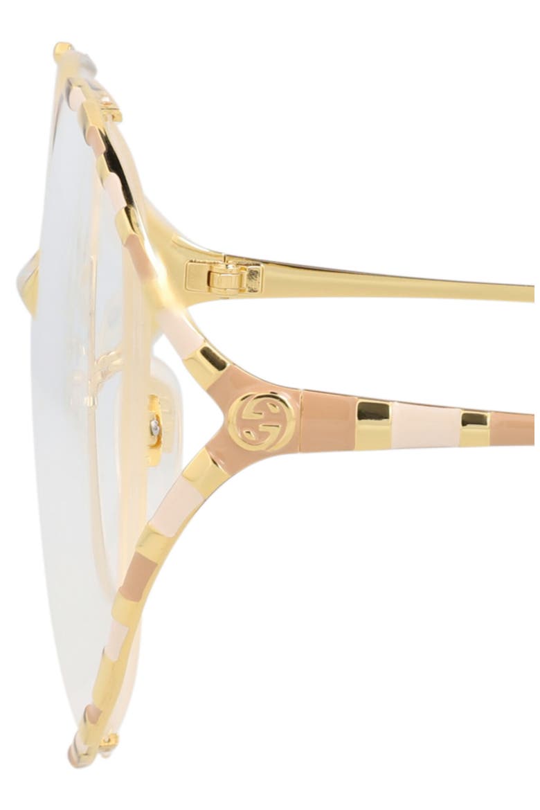56mm Round Optical Glasses, Alternate, color, GOLD GOLD TRANSPARENT