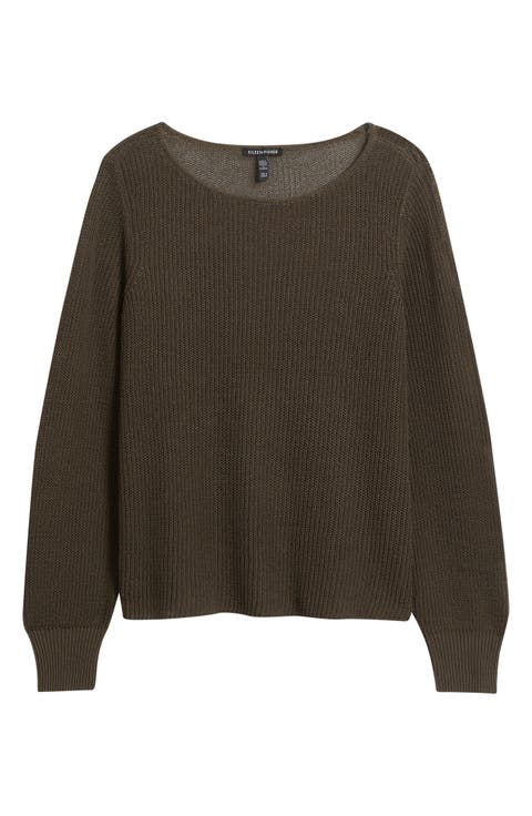 Organic Cotton & Silk Ballet Neck Sweater