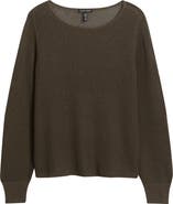 Eileen Fisher Organic Cotton & Silk Ballet Neck Sweater