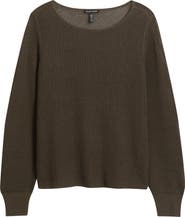 Eileen Fisher Organic Cotton & Silk Ballet Neck Sweater