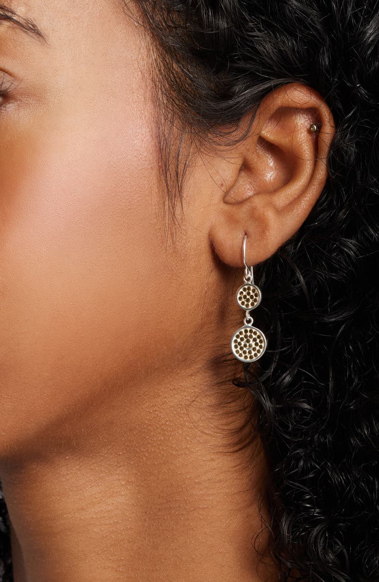 Anna Beck Double Disc Mixed Metal Linear Drop Earrings, Alternate, color,