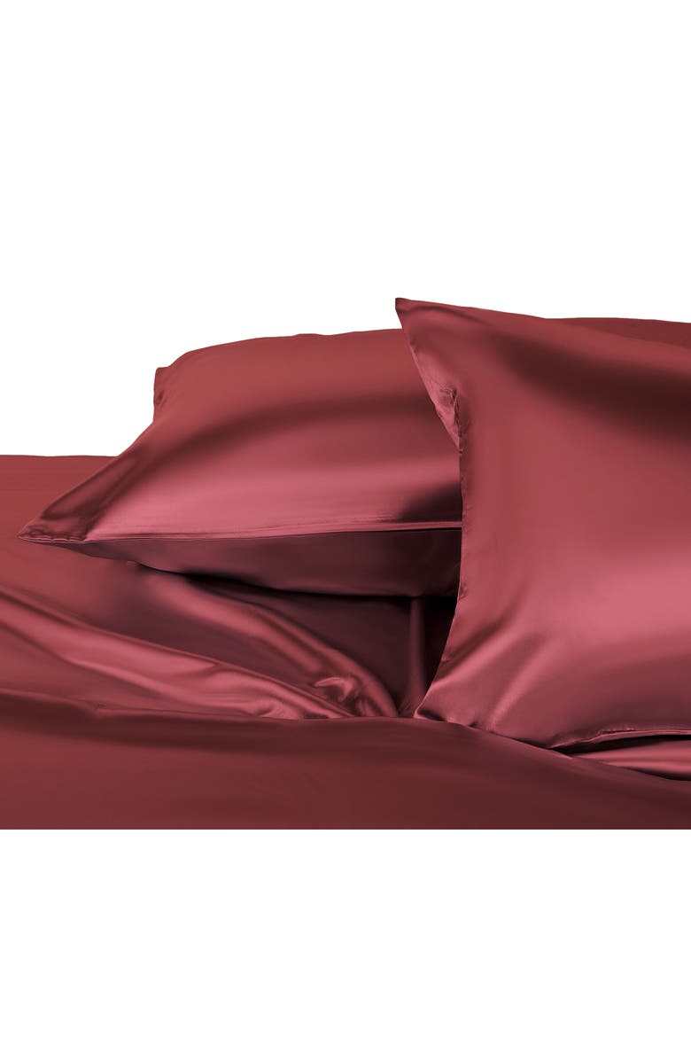 Martex Elegance Satin Sheet Set, Alternate, color, Merlot