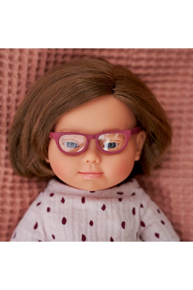 Baby Doll Caucasian Girl With Down Syndrome With Glasses 15'', Alternate, color, Light Skin