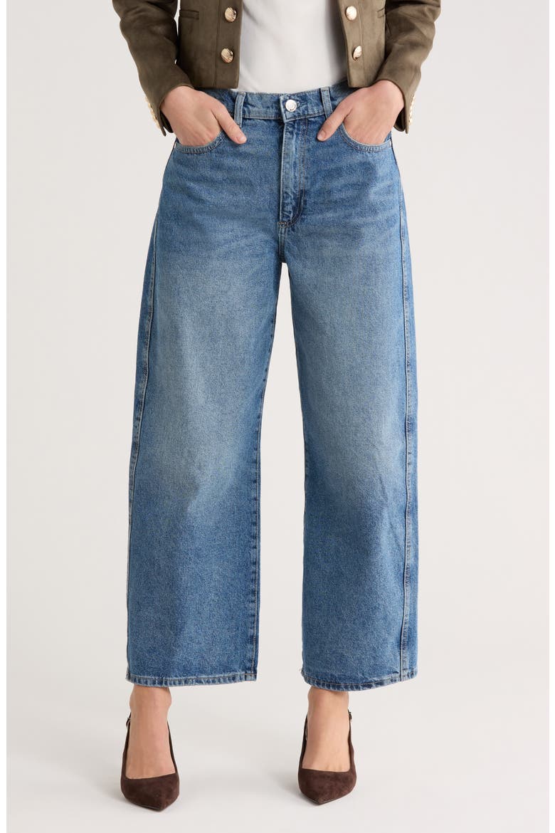 High Waist Ankle Relaxed Barrel Jeans, Main, color, SALTY LAKE BLUE